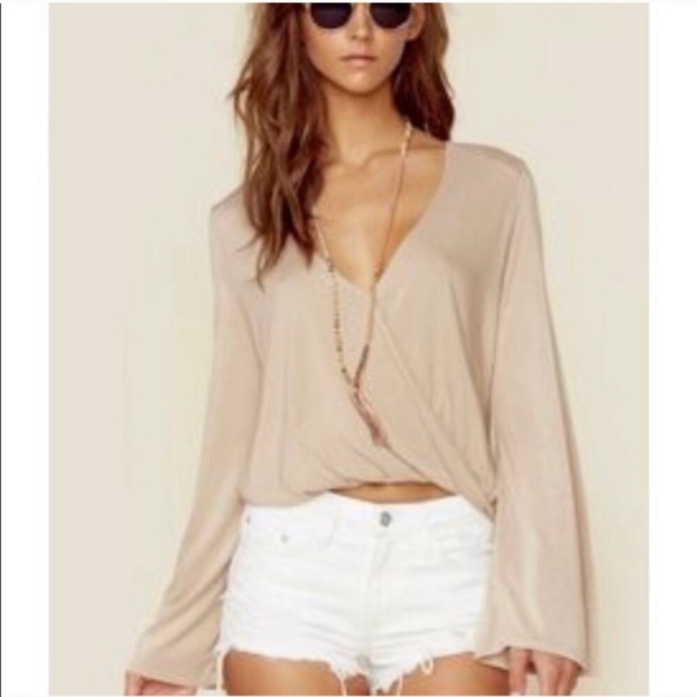 Hayley wrap bell sleeve top